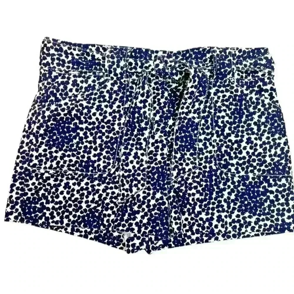 Ann Taylor Loft Navy White Belted Shorts Size 10